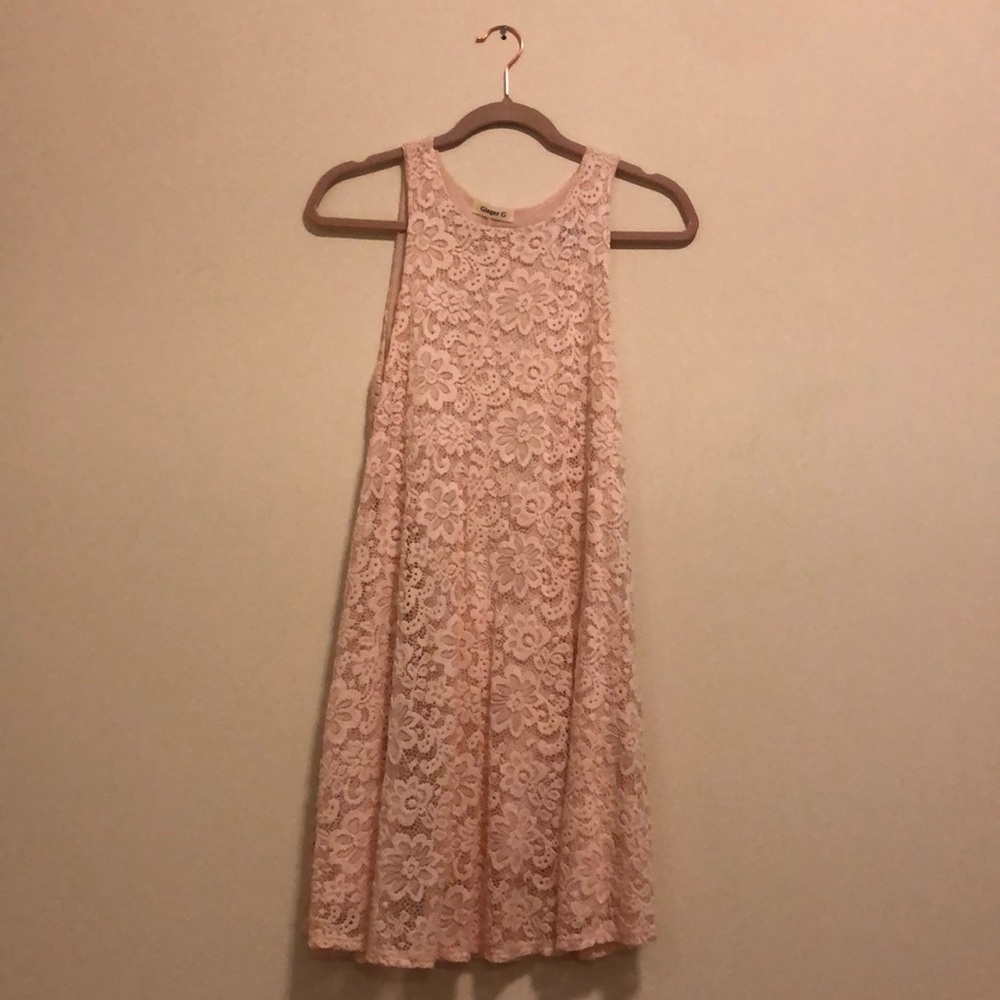 pink lace summer dress